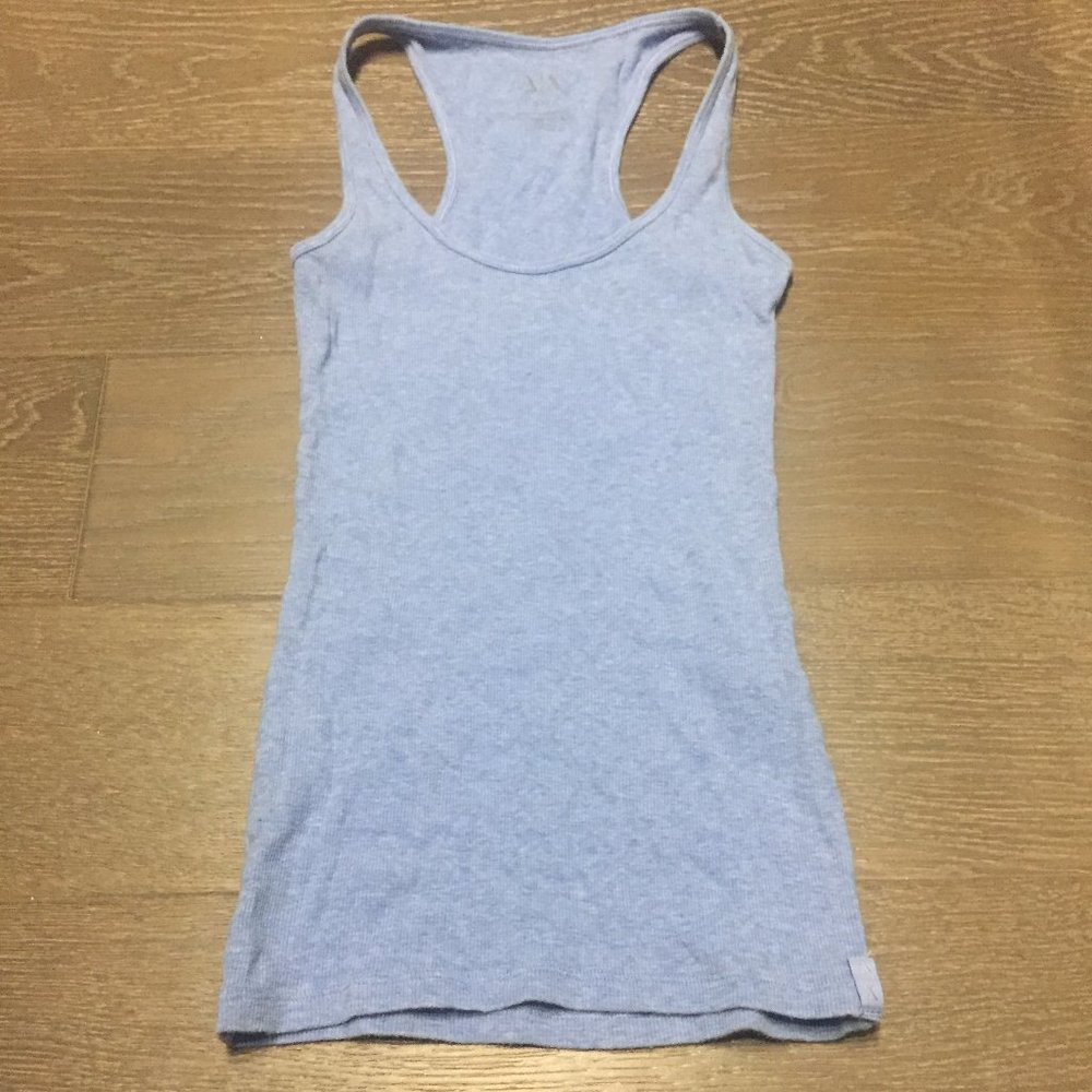 Armani Exchange Beautiful heathered/light blue ribbed racer back tank